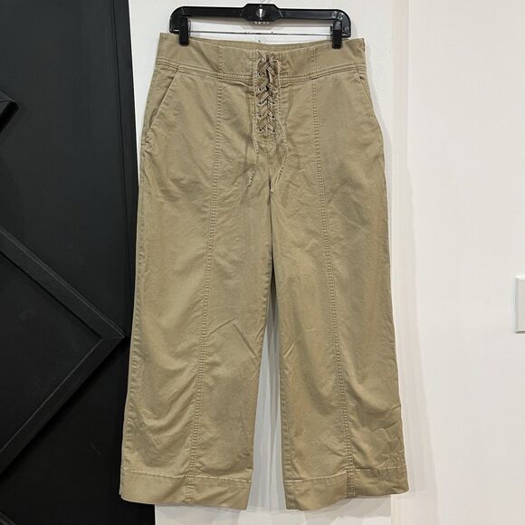 Gap Pants - GAP Women’s Hi Rise Lace Up Wide Leg Khaki Pants Size 10
